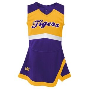 NCAA LSU Tigers Girls Youth Purple Cheer Captain Jumper Dress 💜🐯